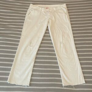 Almost Famous Distressed White Jeans